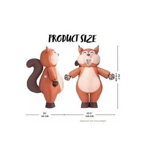 Puff Me Up Halloween Inflatable Squirrel Costume Kid Brown Party Animal Body New